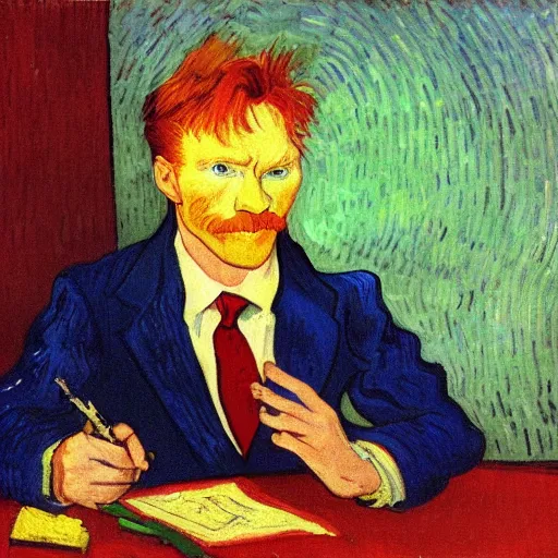 Prompt: conan o'brien, by vincent van gogh