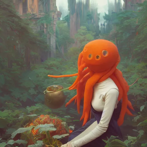 Prompt: anthropomorphic carrot, highly detailed vfx portrait, unreal engine, greg rutkowski, loish, rhads, caspar david friedrich, makoto shinkai and lois van baarle, ilya kuvshinov, rossdraws, elegent, tom bagshaw, alphonse mucha, global illumination, detailed and intricate environment.