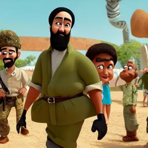 Image similar to Osama Bin Laden turned into a Pixar movie