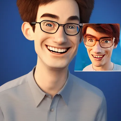 Image similar to jacob collier pixar character