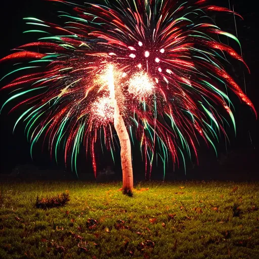 Image similar to a tree with fireworks for leaves