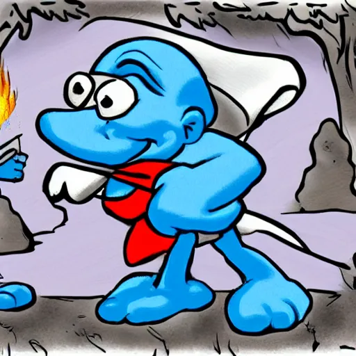 Image similar to smurf funeral