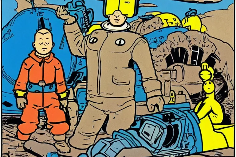 Image similar to portrait of TinTin! sci-fi, cyberpunk, art by Hergé!!