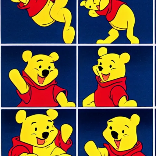 Image similar to winnie the pooh, 7 0's anime style