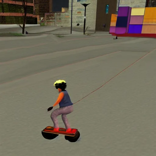 Image similar to albert einstein's pro skater for playstation 2, video game screenshot