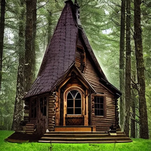 Image similar to Cabin in the Woods, Gothic Style
