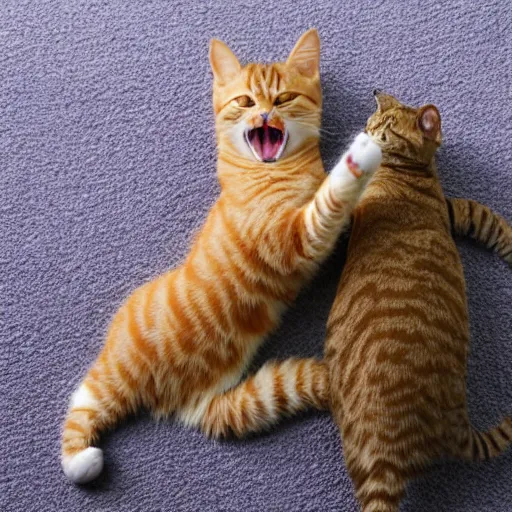 Prompt: cat yawning and stretching