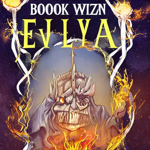 Image similar to Book cover about and evil wizard