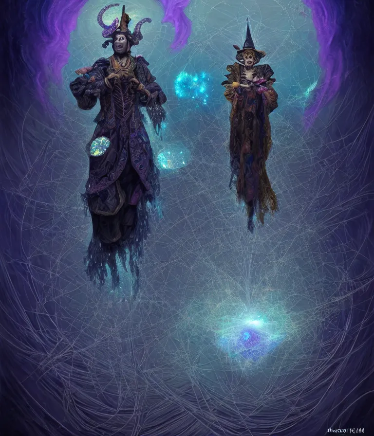 Prompt: front!!! shot of a court jester!!! character, mesmerizing fractal hypercubes, dark holography!!!, future, oil slick nebula, crystalline edges, (((intricate))), elegant, highly detailed, centered, (((artstation, concept art, smooth, sharp focus, artgerm, Tomasz Alen Kopera, Peter Mohrbacher, donato giancola, Joseph Christian Leyendecker, WLOP, Boris Vallejo))), ((raytracing)), mugshot!!!!!, ugly!!!!!!, octane render, nvidia raytracing demo, octane render, nvidia raytracing demo, octane render, nvidia raytracing demo, grainy, muted, 8K, digitalblasphemy, metatron