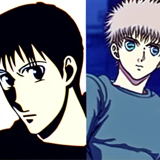 Image similar to ryan gosling in 1 9 9 7 berserk anime