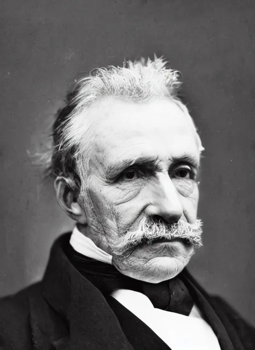 Image similar to A black and white high contrast portrait of a man that is 150 years old