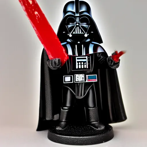 Prompt: darth vader holding a bucket of red paint