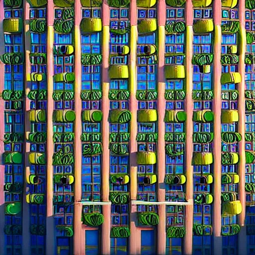 Prompt: freddy mamani silvestre building facade, highly detailed, architectural photo, artstation, 3 d render, 8 k, ultra realistic, lens flare, glow, soft lighting, hyperrealistic, unreal engine, sharp focus, style by wes anderson