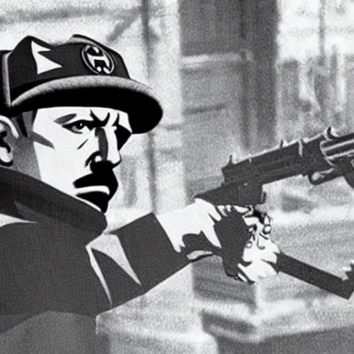 Image similar to adolf hitler as solid snake in metal gear solid