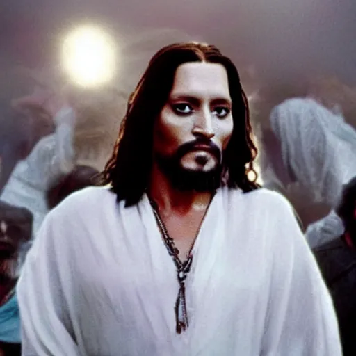 Image similar to Johnny Depp as Jesus Christ