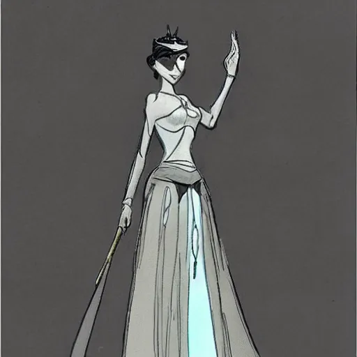 Image similar to milt kahl sketch of victoria justice as princess padme from star wars episode 3