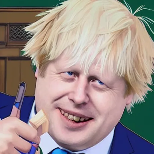 Image similar to boris johnson, anime catgirl loli