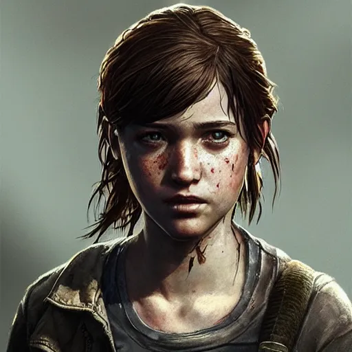 Image similar to abby from the last of us, character portrait, concept art, intricate details, highly detailed by greg rutkowski, michael whelan and gustave done