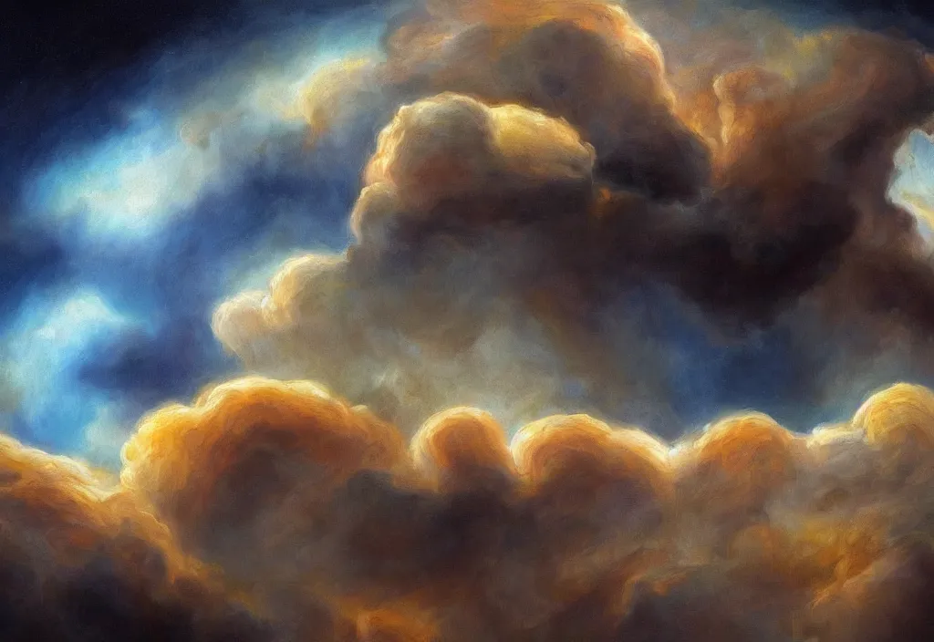 Prompt: jupiter cloudscapes, cinematic lightning, dramatic, highly detailed, oil painting,