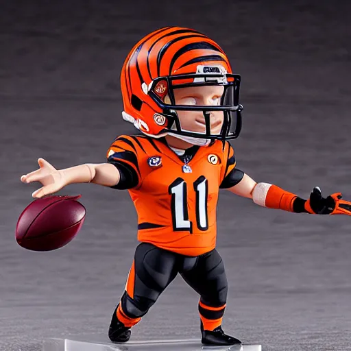 Image similar to Cincinnati Bengals Joe burrow nendoroid, 4k product photography