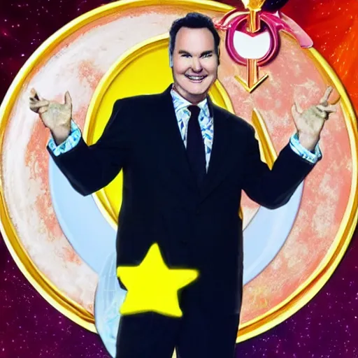 Image similar to Norm MacDonald in a Sailor Moon outfit