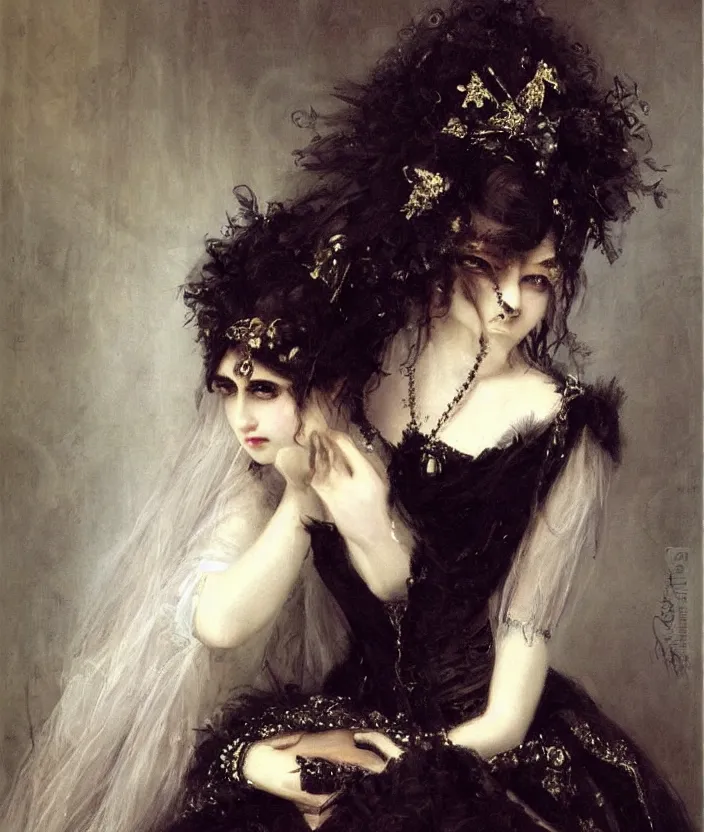 Image similar to gothic princess portrait by william - adolphe bouguerea, highly detailded