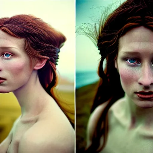 Prompt: photographic portrait of a stunningly beautiful highland renaissance female in the hebrides in soft dreamy light at sunset, soft focus, contemporary fashion shoot, hasselblad nikon, in a denis villeneuve movie, by edward robert hughes, annie leibovitz and steve mccurry, david lazar, jimmy nelsson, hyperrealistic, perfect face