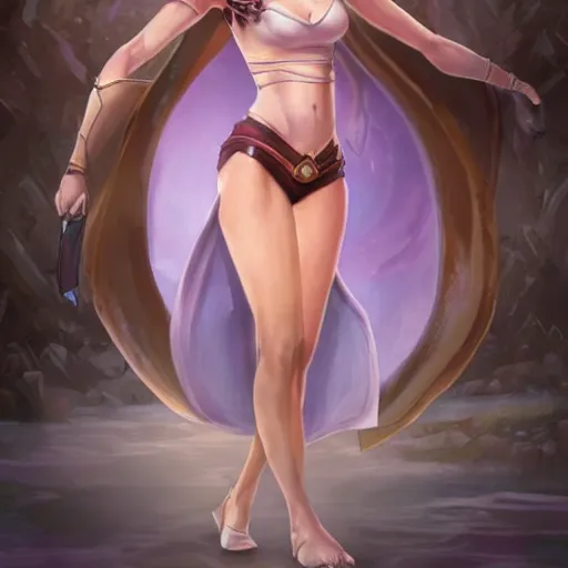 Image similar to A full body portrait of emma watson as Nami from leage of legends