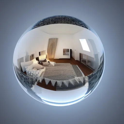 Prompt: mini house inside crystal ball octane render hyperdetailed,