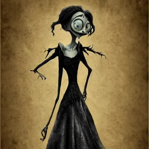 Image similar to grunge cartoon drawing of a plushie by - michael karcz , in the style of corpse bride, loony toons style, horror themed, detailed, elegant, intricate