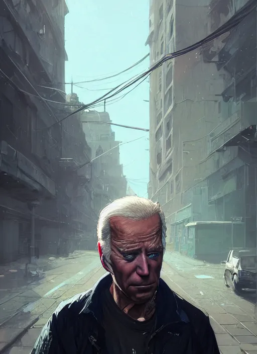 Image similar to Highly detailed portrait of homeless and beaten up Joe Biden, in GTA V, Stephen Bliss, unreal engine, fantasy art by Greg Rutkowski, Loish, Rhads, ferdinand knab, Makoto Shinkai and Lois van baarle, ilya kuvshinov, rossdraws, Tom Bagshaw, alphonse mucha, global illumination, radiant light, detailed and intricate environment