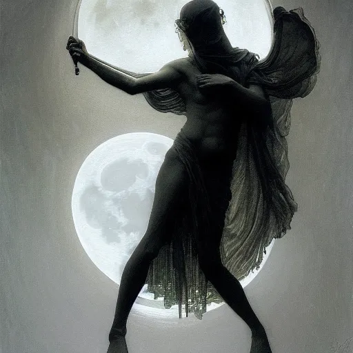 Prompt: awe-inspiring award-winning concept art painting of attractive figure in black shrouds as the goddess of the moonbow, rainbow, by Michael Whelan, William Adolphe Bouguereau, John Williams Waterhouse, and Donato Giancola, cyberpunk, extremely moody lighting, glowing light and shadow, atmospheric, shadowy, cinematic, 8K,