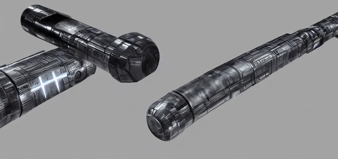 Image similar to star wars lightsaber hilt concept art, 8 k photorealistic, hd, high details, trending on artstation