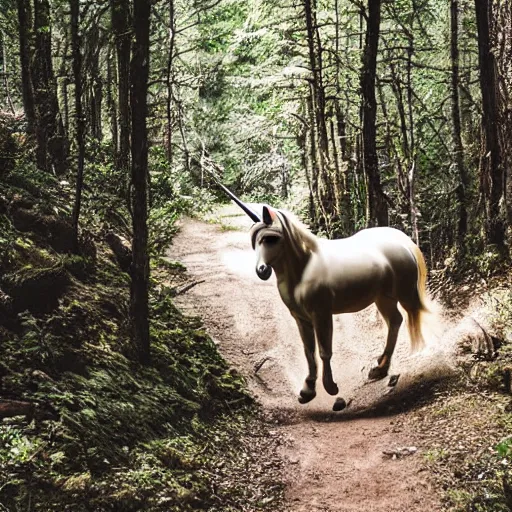 Image similar to trail footage of a unicorn