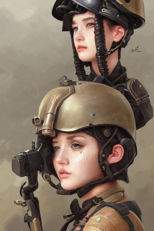 Image similar to portrait of dieselpunk blackpink jisoo soldier girl, helmet, desert, armored, highly detailed, digital painting, face detail, sharp focus, art, illustrations by loish and ayanamikodon and irakli nadar and rossdraws and wlop