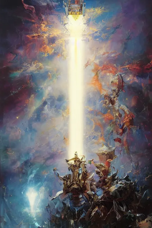 Image similar to the emperor of mankind is the light and the way, and all his actions are for the benefit of mankind, which is his people., by ryohei hase, by john berkey, by jakub rozalski, by john martin