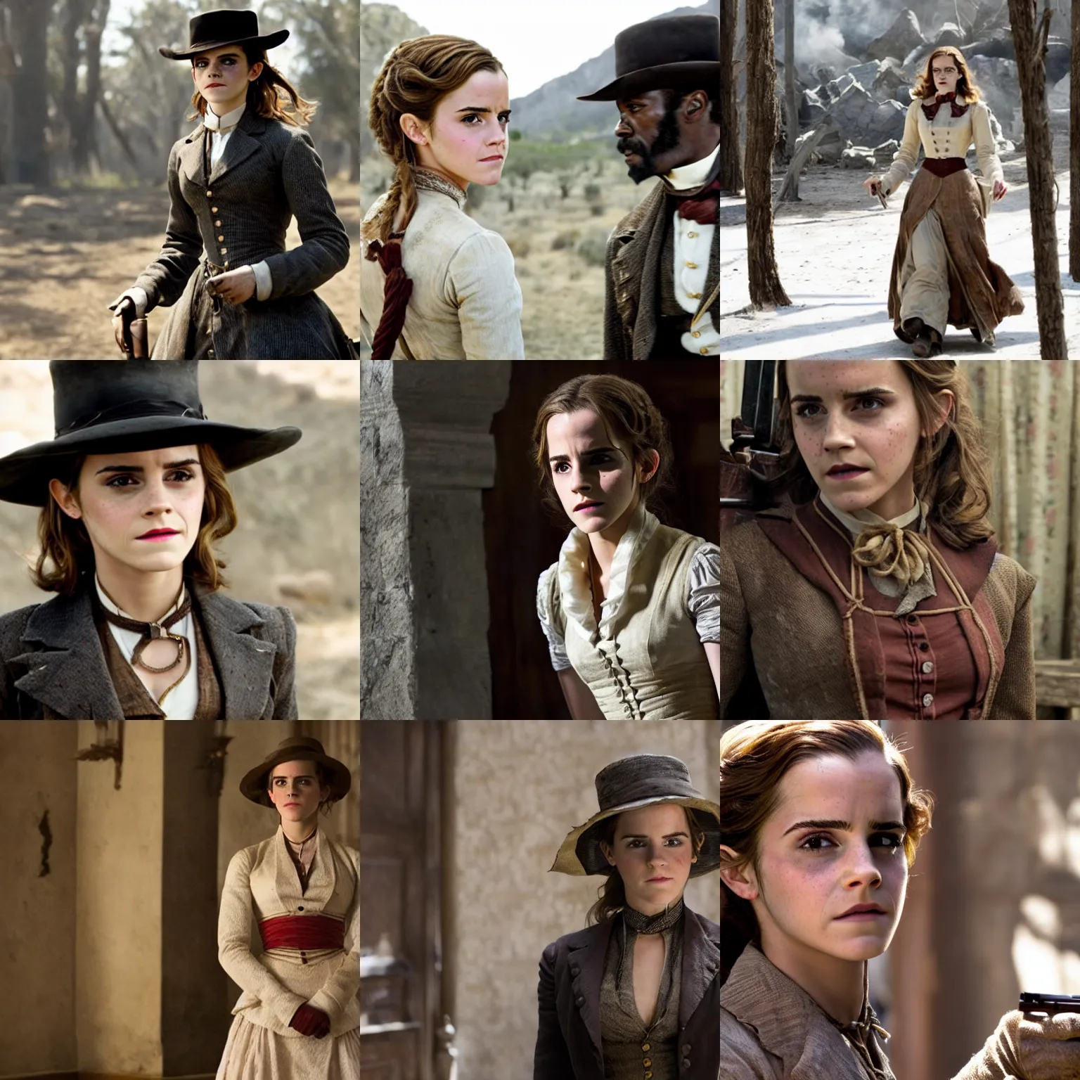 Prompt: Movie still of Emma Watson in Django Unchained