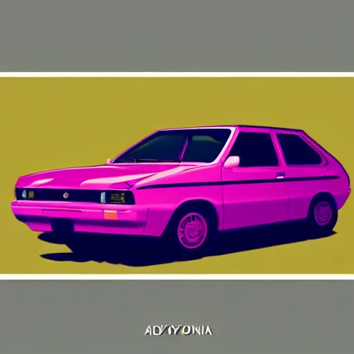 Image similar to a toyota corolla by andy warhol, digital art, trending on artstation