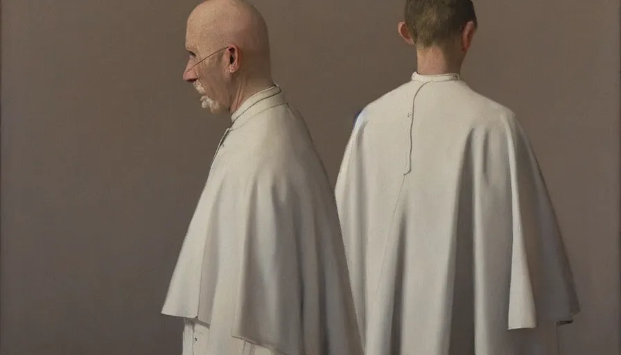 Image similar to painting by borremans, pope innocent x, detailed, stunning