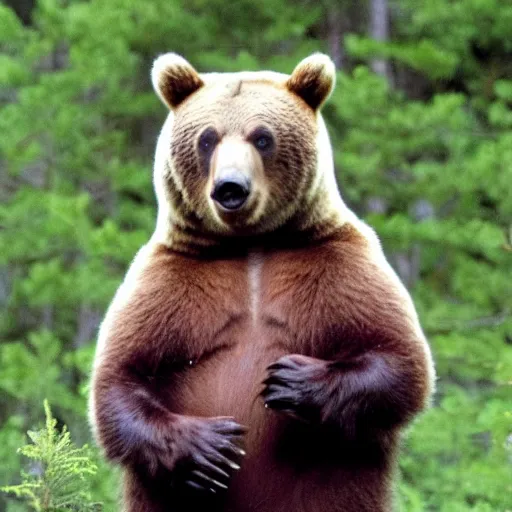 Prompt: Chris Farley teaches how to spot bears, practical guide to spotting bears in the wild, how to recognize bears