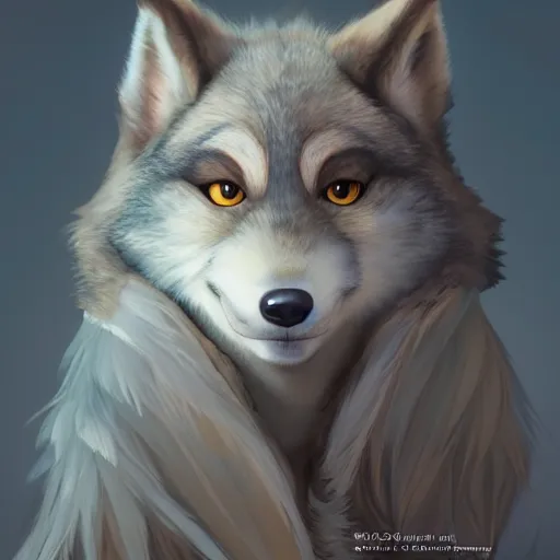Image similar to portrait character design a cute feathered wolf girl, style of maple story and zootopia, portrait studio lighting by jessica rossier and brian froud and gaston bussiere