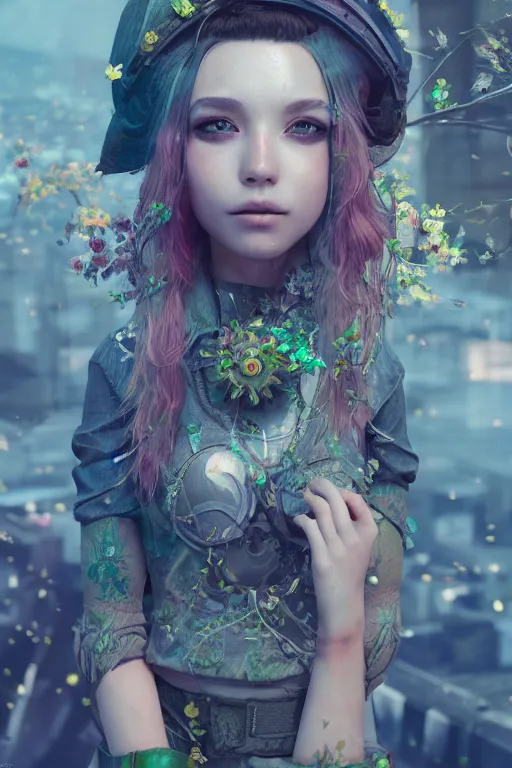 Image similar to solarpunk girl kawaii, ultra realistic, concept art, intricate details, highly detailed, photorealistic, octane render, 8 k