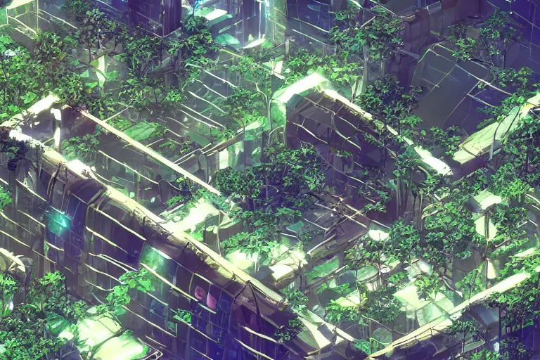 Prompt: A futuristic colony under construction in the amazonian jungle, hanging veins, peaceful landscape, solarpunk, wide perspective, no humans, soft lighting, anime film still, by Makoto Shinkai and studio ghibli, cell shading, high details