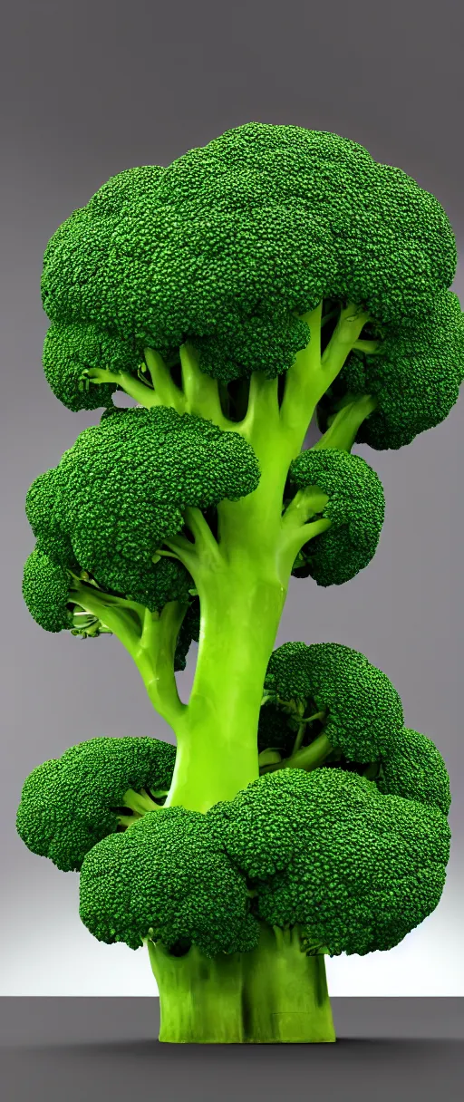 Image similar to a multiverse where we can see the multiple choices represented in a broccoli shaped selection tree. 8k holographic. Hdri. Rainbow colors. Black background. Rendered in Octane