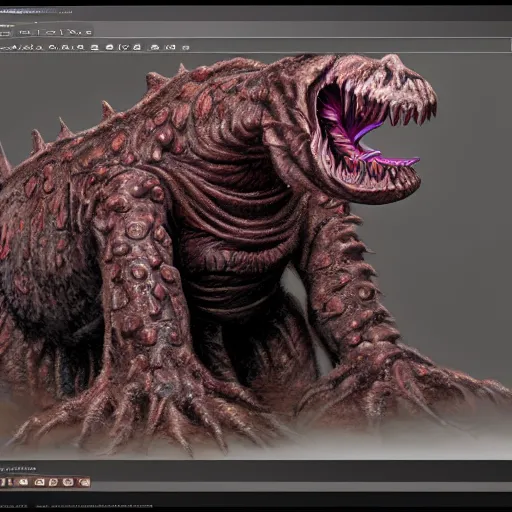 Image similar to jim henson studios creates zergling concept creature portrait. final rendering stage production