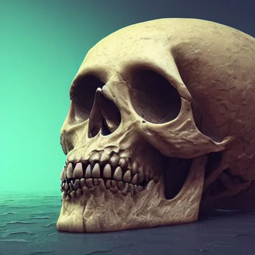 Image similar to portrait_of_a_melting_skull._intricate_abstract._intricate_artwork._by_Tooth_Wu_wlop_beeple_dan_mumford._octane_render_trending_on_artstat