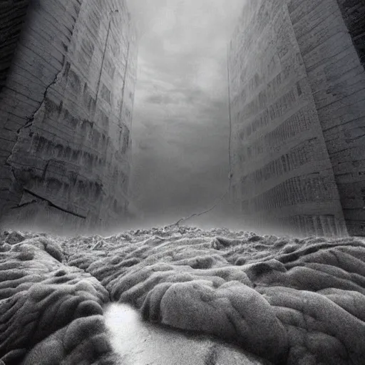 Prompt: A photograph of reality collapsing, mind blowing