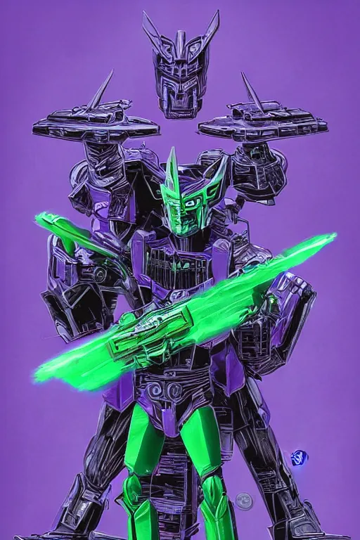 Image similar to portrait of cowboy johnny cash as purple green optimus prime from transformers riding on guitar zord ufo hoverboard, intricate, highly detailed, smooth, artstation, digital illustration by Ruan Jia and Mandy Jurgens and Artgerm and Wayne Barlowe and Greg Rutkowski and Zdislav Beksinski