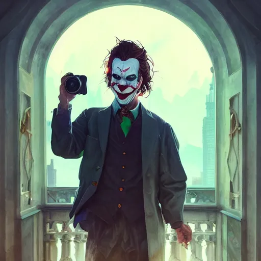 Image similar to highly detailed portrait venong joker gta v, stephen bliss, unreal engine, fantasy art by greg rutkowski, loish, rhads, ferdinand knab, makoto shinkai and lois van baarle, ilya kuvshinov, rossdraws, tom bagshaw, global illumination, radiant light, detailed and intricate environment