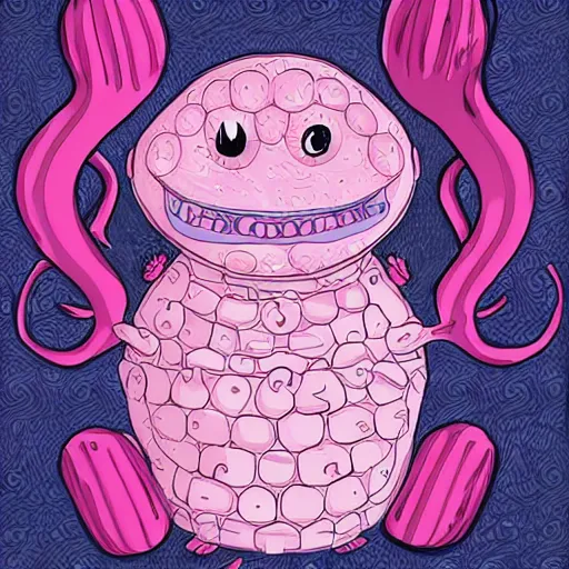 Image similar to cute pink ice cream monster, intricate artwork, uwu anime, digital painting, beautiful